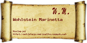 Wohlstein Marinetta névjegykártya